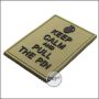 BE-X 3D Rubber Patch "Pull the Pin", with Hook & Loop - TAN