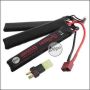 Begadi "IMPERIO" LiPo Akku 11,1V 1400mAh 25C "Slim" Triple Stick mit Dean & Adapter auf Mini TAM