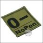 BE-X Blutgruppen Aufnäher "0, neg. - NoPen" - olive