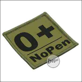 BE-X Blutgruppen Aufnäher "0, pos. - NoPen" - olive