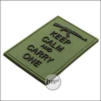 BE-X 3D Abzeichen "Carry an AK", aus Hartgummi, mit Klett - olive