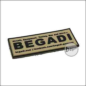 3D Abzeichen "Begadi Shop", Classic Design, aus Hartgummi, mit Klett - TAN