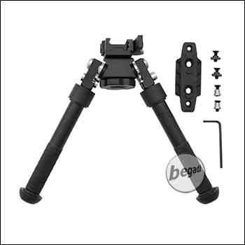 Begadi "Hercules" Zweibein / Bipod inkl. Montage für Picatinny, M-LOK & Keymod -schwarz-