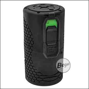 Begadi Airsoft Federdruck Granate mit integrierter Sicherung & einstellbarer Empfindlichkeit, robustes Design & einfach bedienbar, fasst bis zu 300 BBs -schwarz-