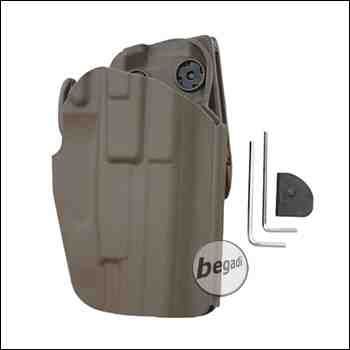 Begadi Basic Universal Hartschalen- Holster, voll verstellbar, für kleinere Pistolen -TAN-
