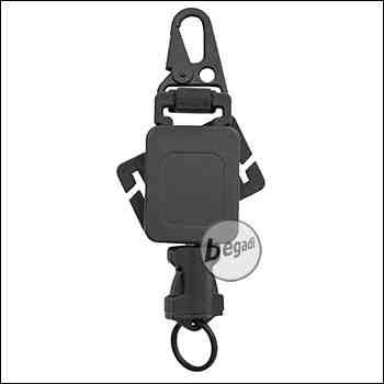 BEGADI Multi Lanyard, mit automatischem Rückzug, 43cm lang -schwarz-