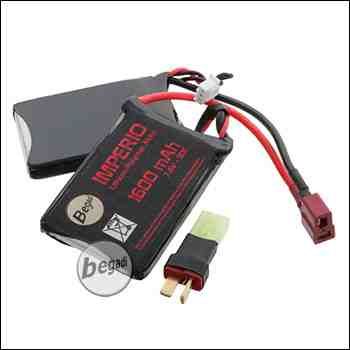 Begadi "IMPERIO" LiPo Akku 7,4V 1600mAh 30C PEQ Double Stick mit Dean & Adapter auf Mini TAM