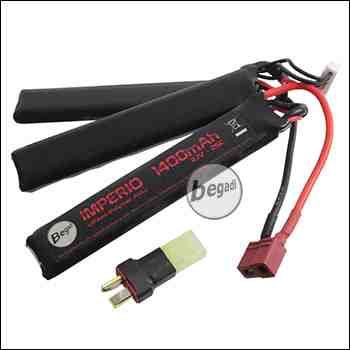 Begadi "IMPERIO" LiPo Akku 11,1V 1400mAh 25C "Slim" Triple Stick mit Dean & Adapter auf Mini TAM