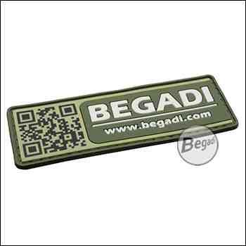 3D Abzeichen "Begadi Shop", QR Code Design, aus Hartgummi, mit Klett - olive