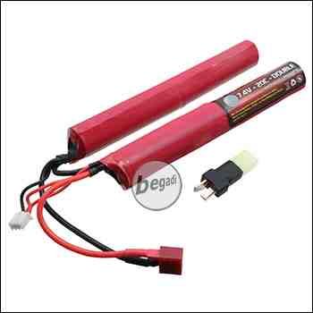Begadi Li-Ion Akku 7,4V 3500mAh 20C "Long Double Stick" mit Dean & Adapter auf Mini TAM