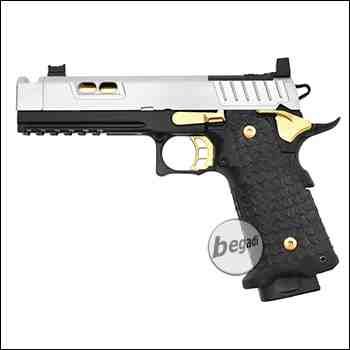 Army Armament R604 HiCapa GBB inkl. RedDot Mount -Chrom / Gold Edition- (frei ab 18 J.)