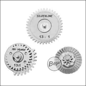 Begadi Silverline CNC Gearset (Low Noise) - galvanisch vernickelt - 13:1 mit 12Z Sector Gear