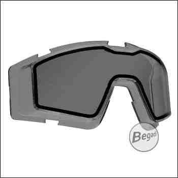 Double Lens Replacement Glass, RX - Correction Glasses Version, Extension for Begadi Protection Goggles CP1 - smoke