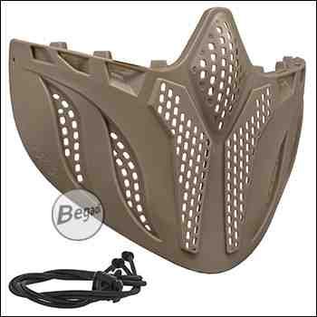 Faceshield with adjustable neck strap, for Begadi Protection Goggles CP1, extended / large - TAN