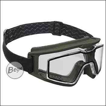 Begadi CP1 Goggles with Double Lens, Set with Helmet Mount, "RX Version" (for correction glasses) - OD green