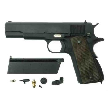 WE 1911 -schwarz- Gas GBB "Upgrade Version" mit Begadi Stainless Efficiency Ventil, Koffer & Maintenance Kit (frei ab 18 J.)