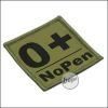 BE-X Blutgruppen Aufnäher "0, pos. - NoPen" - olive